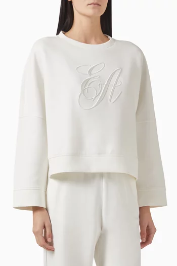 Logo-embroidered Sweatshirt in Cotton Jersey