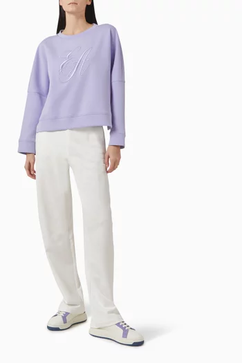 Logo-embroidered Sweatshirt in Cotton Jersey