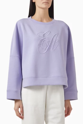 Logo-embroidered Sweatshirt in Cotton Jersey