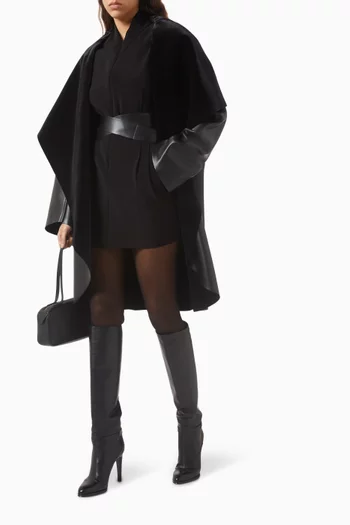 Shoulder Pad Oversized Mini Dress in Poly-lycra