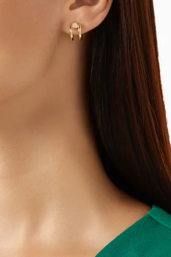 أقراط دائرية اوديل فضة إسترلينية مطلية ذهب عيار 18