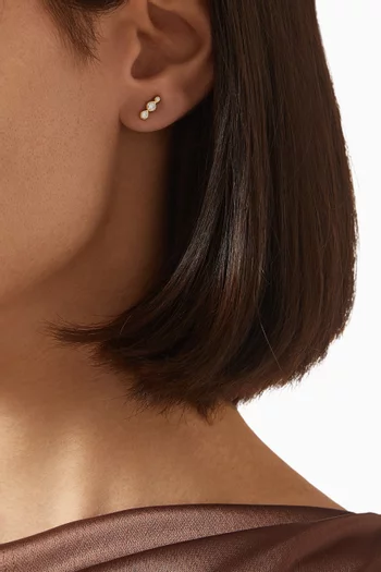 CZ Stud Earrings in Gold-plated Sterling Silver