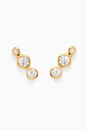 CZ Stud Earrings in Gold-plated Sterling Silver