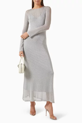 Interlock Sheer Maxi Dress in Knit
