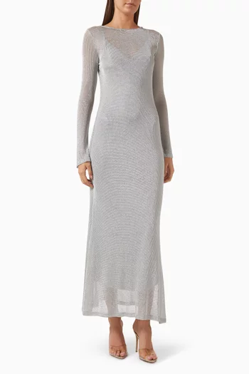 Interlock Sheer Maxi Dress in Knit