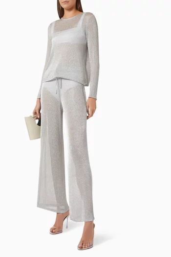Interlock Sheer Long-sleeve Top in Knit