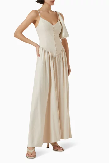 Common Ground Maxi Dress in Linen-blend
