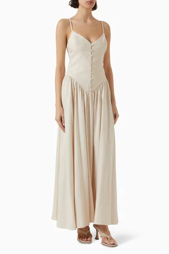 Common Ground Maxi Dress in Linen-blend