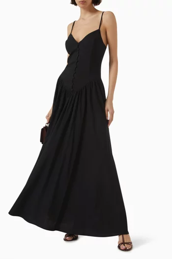 Common Ground Maxi Dress in Linen-blend