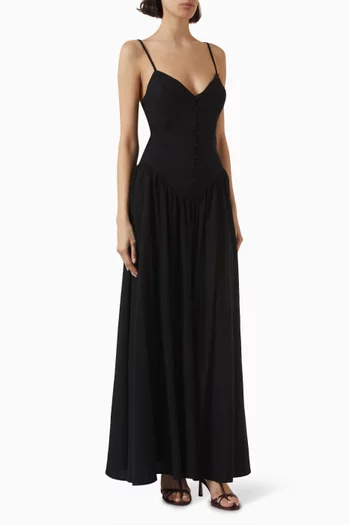 Common Ground Maxi Dress in Linen-blend