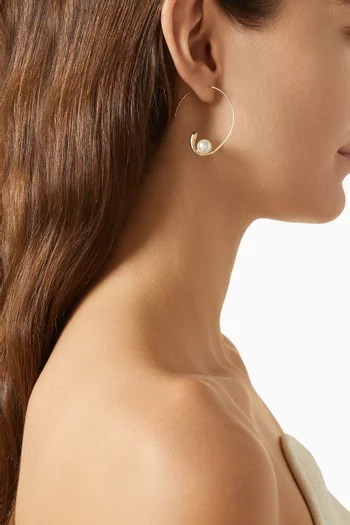 Jemima Freshwater Pearl Hoop Earrings in 18kt Gold-plated Vermeil