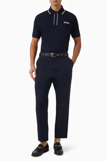 Embroidered Polo Shirt in Cotton-piqué