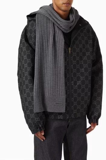 Logo Scarf in Wool-knit
