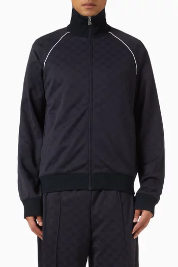 GG Zip Jacket in Nylon & Jersey