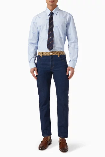 GG Canvas Waistband Jeans in Denim