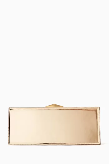 Diamond Cocktail Clutch in Metallic Leather