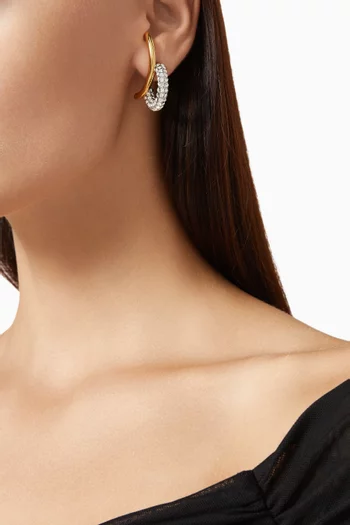 Marisa Pavé Hoop Earrings in 12kt Gold-plated Brass