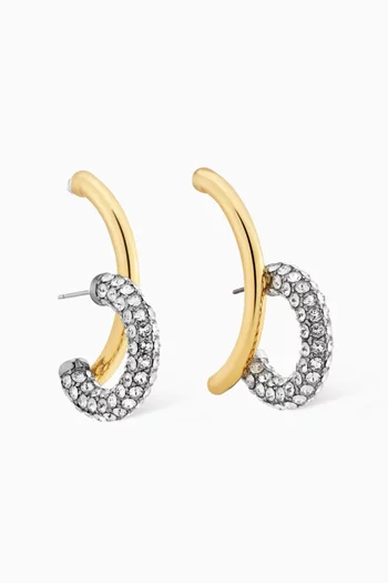 Marisa Pavé Hoop Earrings in 12kt Gold-plated Brass
