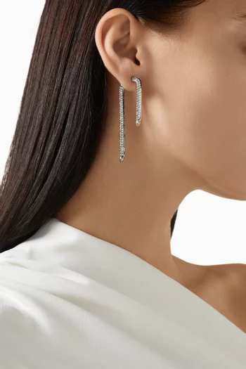 Cece Pavé Earrings in Silver-plated Brass