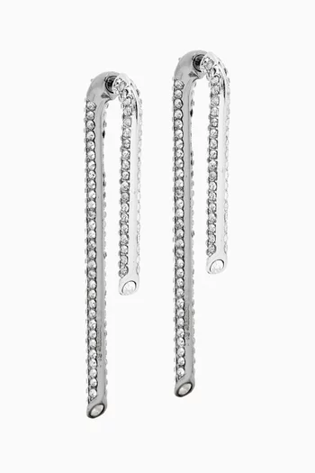 Cece Pavé Earrings in Silver-plated Brass