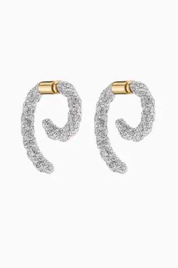Luna Braided Pavé Earrings in Silver-plated Brass