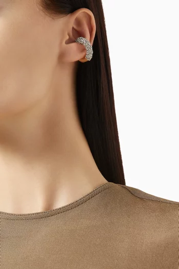 Gaby Braided Pavé Single Ear Cuff in 12kt Gold-plated Brass