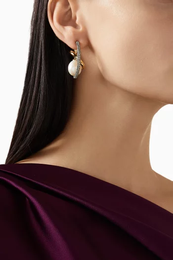 Waverly Pavé Earrings in 12kt Gold and Silver-plated Brass
