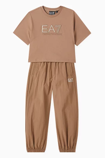 EA7 Logo Jogger Pants in Cotton-blend