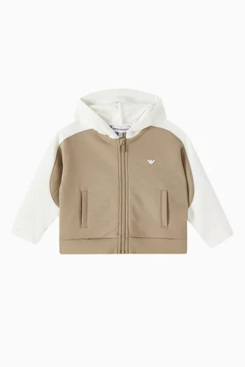 Colour-block Logo Hoodie