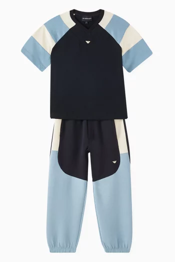 Colour-block T-shirt in Jersey