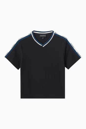 Logo-tape T-shirt in Cotton-piqué
