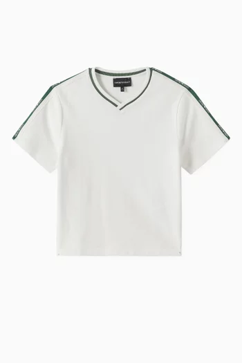 Logo-tape T-shirt in Cotton-piqué