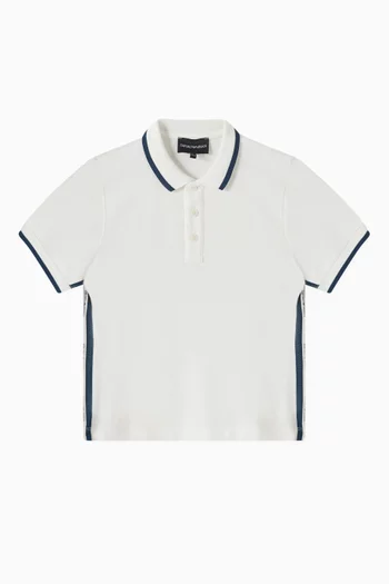 Logo-tape Polo Shirt in Cotton-piqué