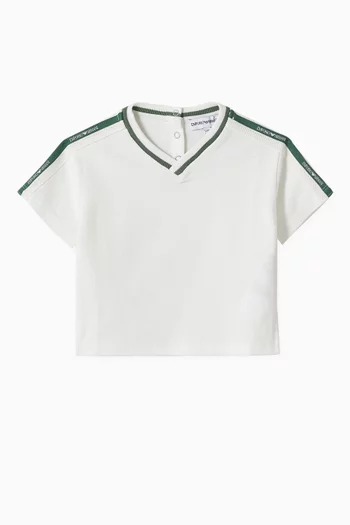 Logo-tape T-shirt in Cotton-piqué