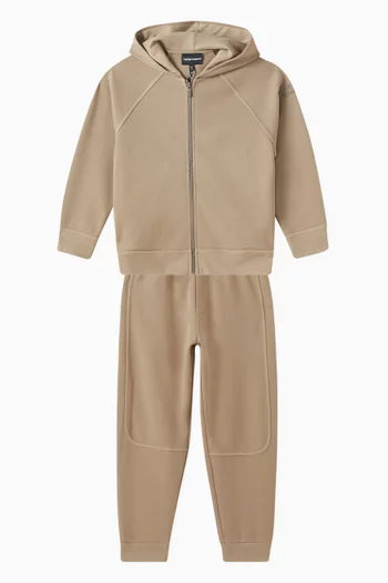 EA Logo-embroidered Tracksuit Set in Cotton Blend