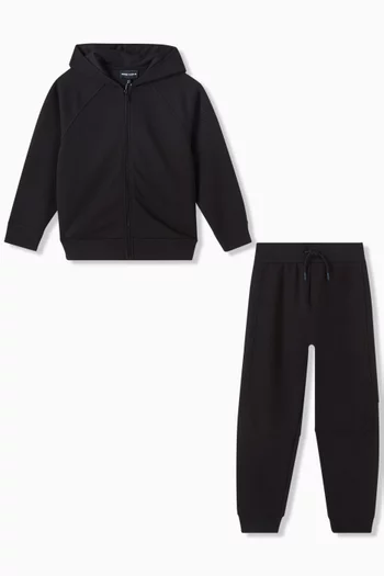 EA Logo-embroidered Tracksuit Set in Cotton Blend