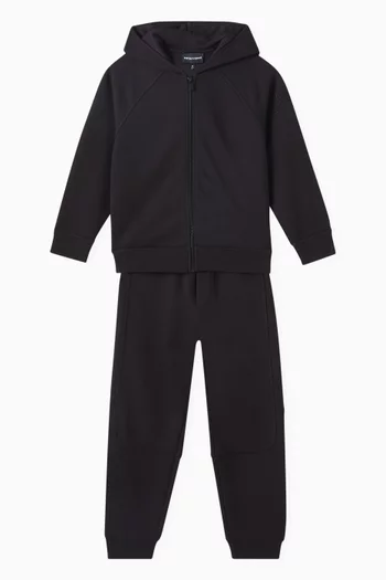 EA Logo-embroidered Tracksuit Set in Cotton Blend