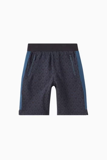 Allover Eagle Print Shorts in Cotton