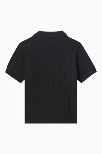 Eagle Logo Polo Sweater in Knit