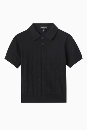 Eagle Logo Polo Sweater in Knit