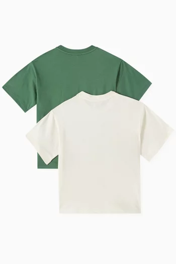 طقم تي شيرت بشعار الماركة، 2 قطع