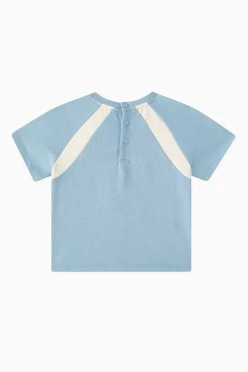 Colourblock T-shirt in Cotton-piqué