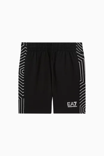 EA7 Tape-print Shorts