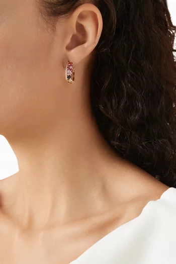 Noor Diamonds & Sapphire Earrings in 18kt Rose Gold