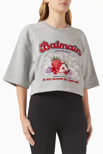 Fruit Fleece Crop T-shirt in Cotton
