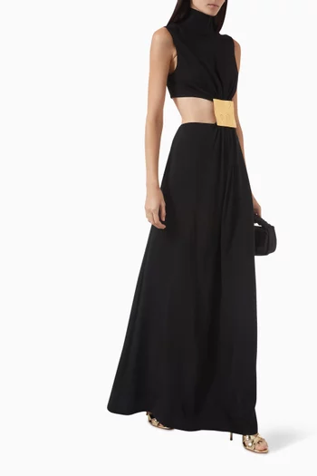 Prague Cut-out Maxi Dress in Crepe