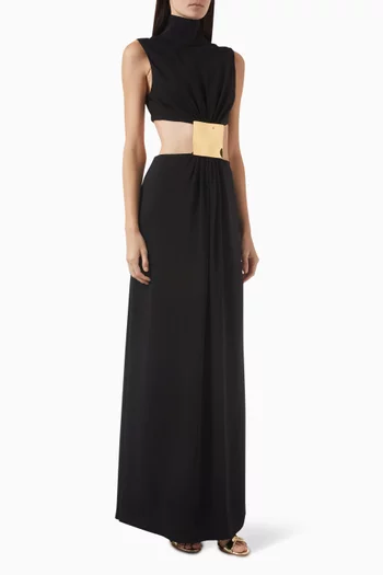 Prague Cut-out Maxi Dress in Crepe