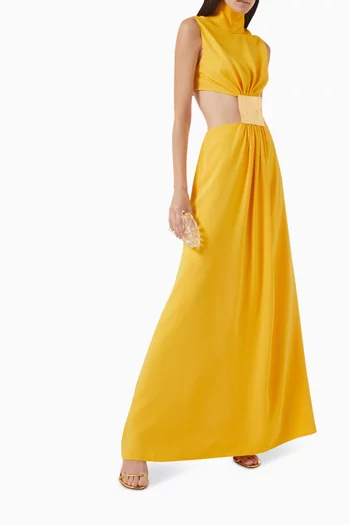 Prague Cut-out Maxi Dress in Crepe