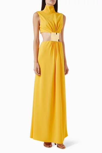 Prague Cut-out Maxi Dress in Crepe