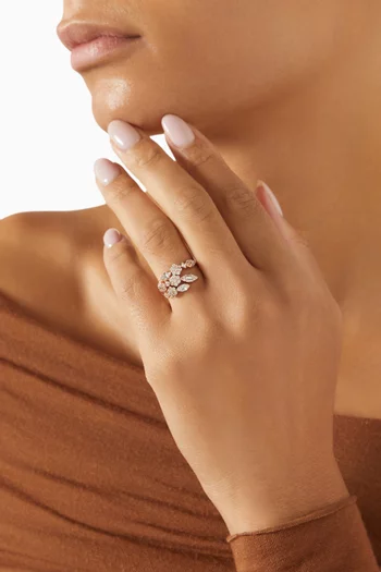 Pear Bypass Ring in Rose Gold-plated Brass